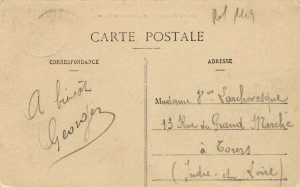 Verso de la carte Vue générale des tentes
