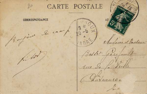 Verso de la carte Mise à l'air de la literie