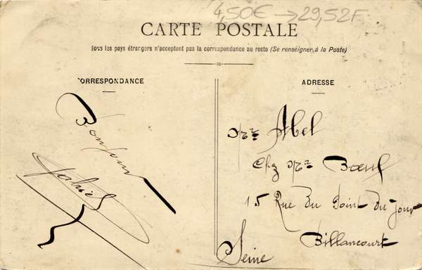 Verso de la carte La soupe