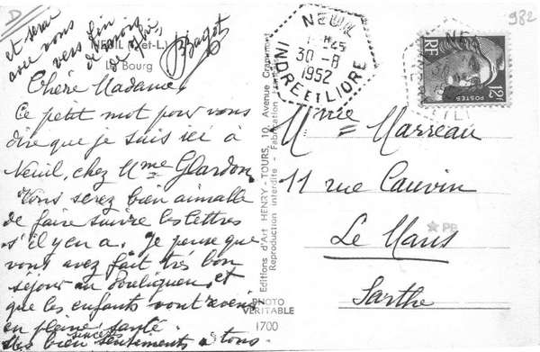 Verso de la carte Rue de l'église