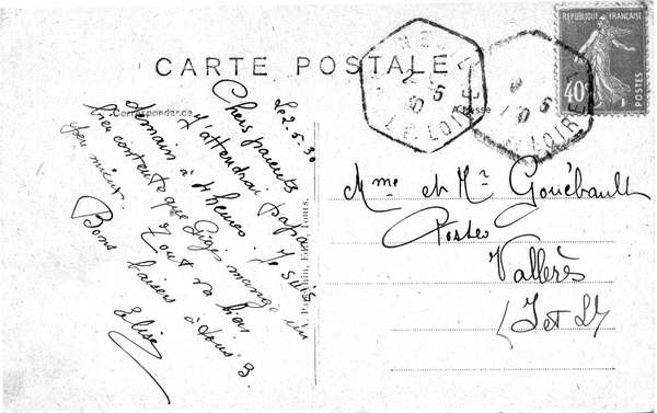 Verso de la carte L'église communale