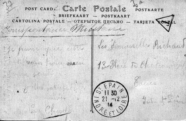 Verso de la carte L'église communale