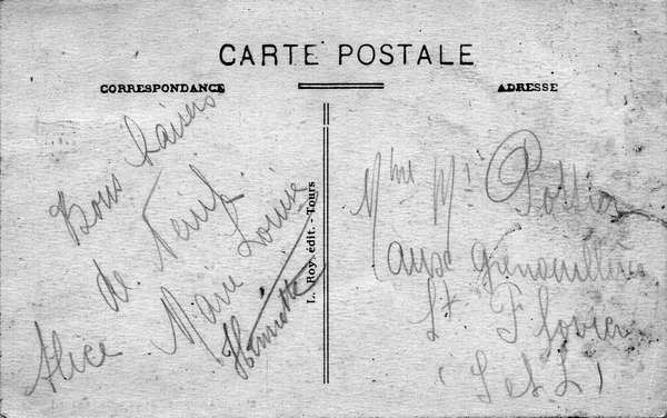 Verso de la carte L'église communale
