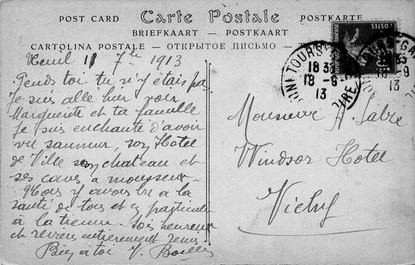 Verso de la carte Place de l'église