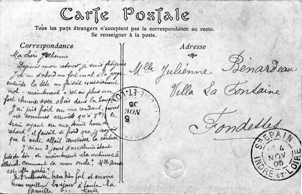 Verso de la carte Rue de l'église