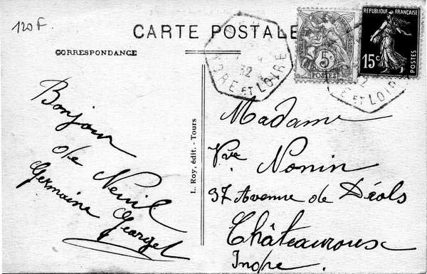 Verso de la carte La rue de l'église