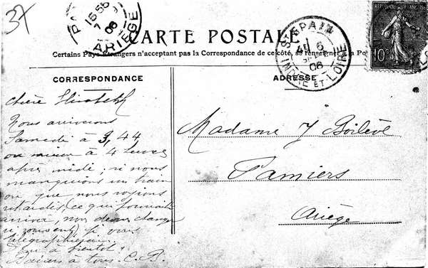 Verso de la carte La rue de l'église