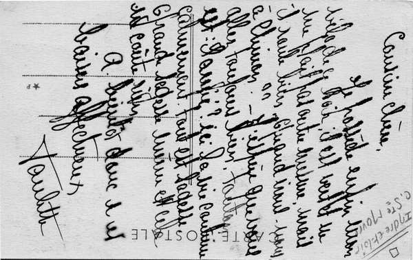 Verso de la carte La rue de l'église